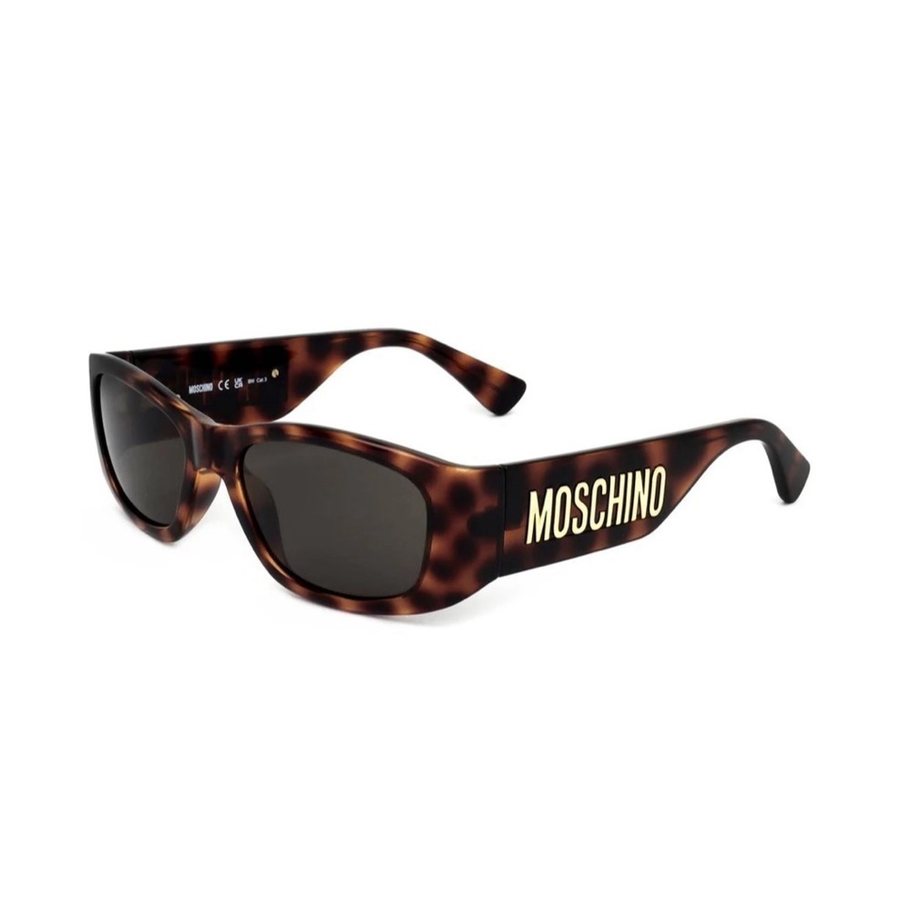 NWT Moschino Brown Rectangular Sunglasses
